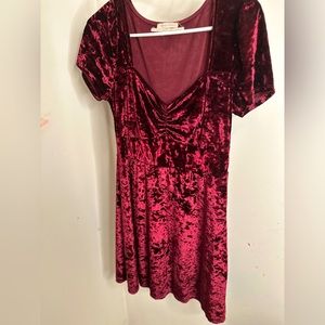 Urban Outfitters Festive Red Velvet Dress